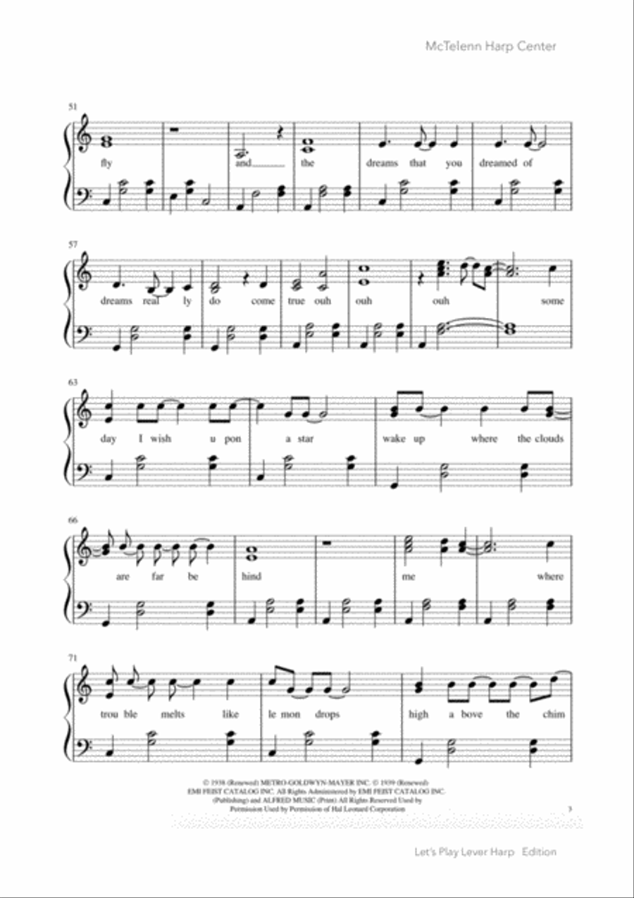 Over The Rainbow (from The Wizard Of Oz) Harp scores gallery preview page 6