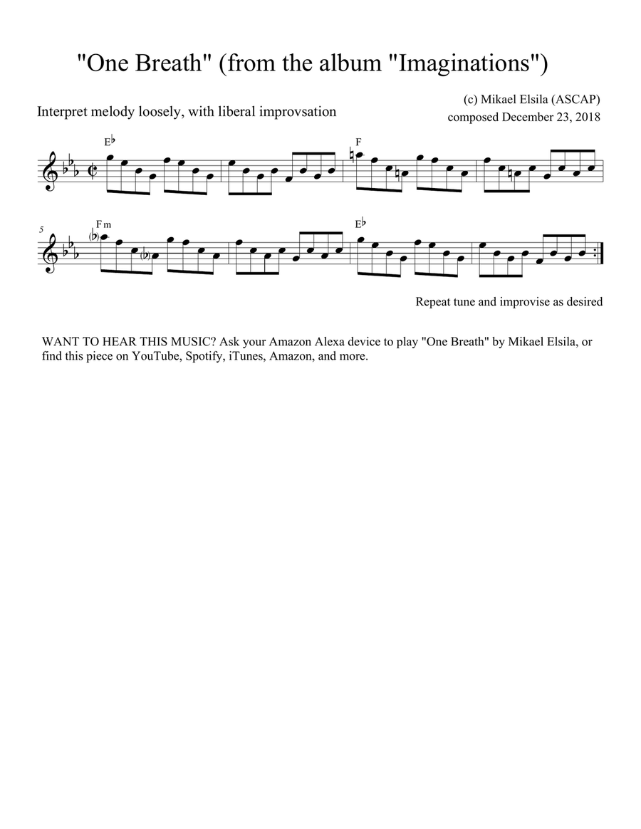 Imaginations (album) Piano scores gallery preview page 6