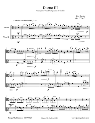 Stamitz: Duet Op. 27 No. 3 for Viola Duo