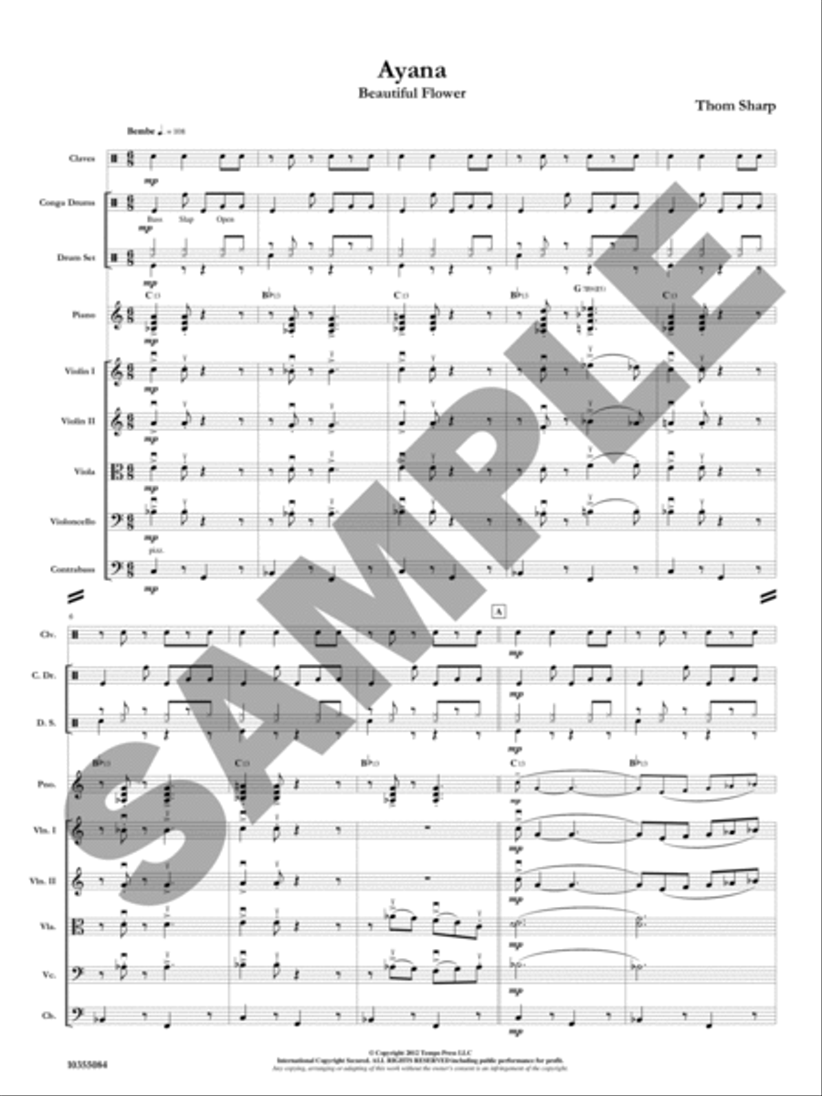 Ayana (Solo Violin, Viola, or Cello) Orchestra scores gallery preview page 2