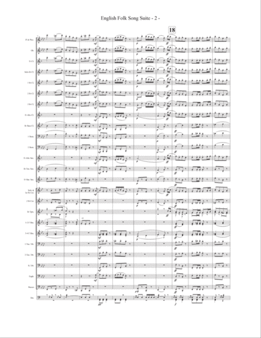 English Folk Song Suite Concert Band scores gallery preview page 6
