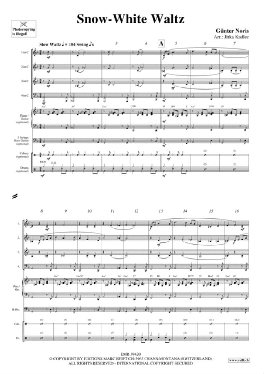 Snow-White Waltz Snow-White Waltz Woodwind Quartet scores gallery preview page 2