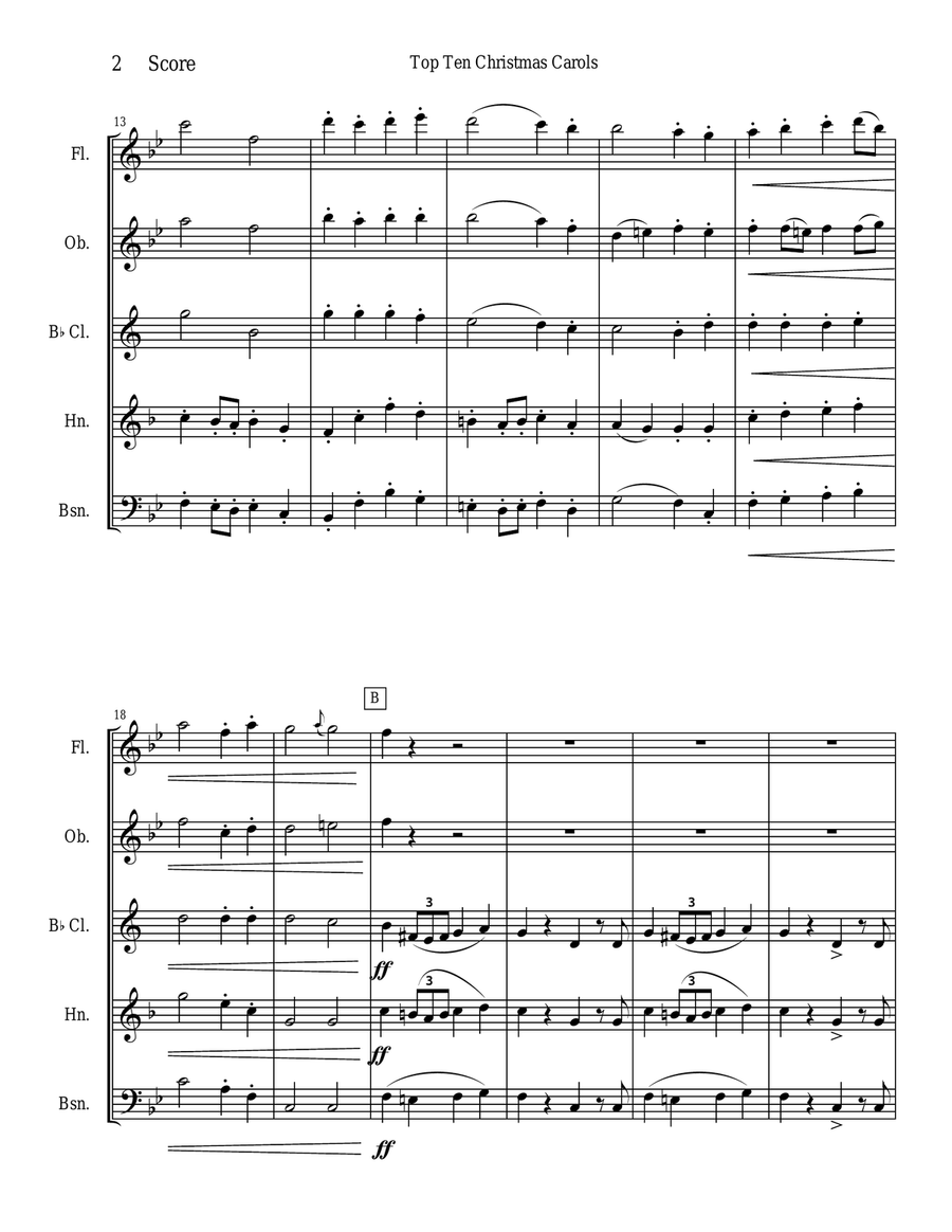 O Come All Ye Faithful for Woodwind Quintet Woodwind Quintet scores gallery preview page 2