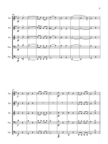 Jules Benedict | A Drinking Song (arr. for Brass Quintet) image number null