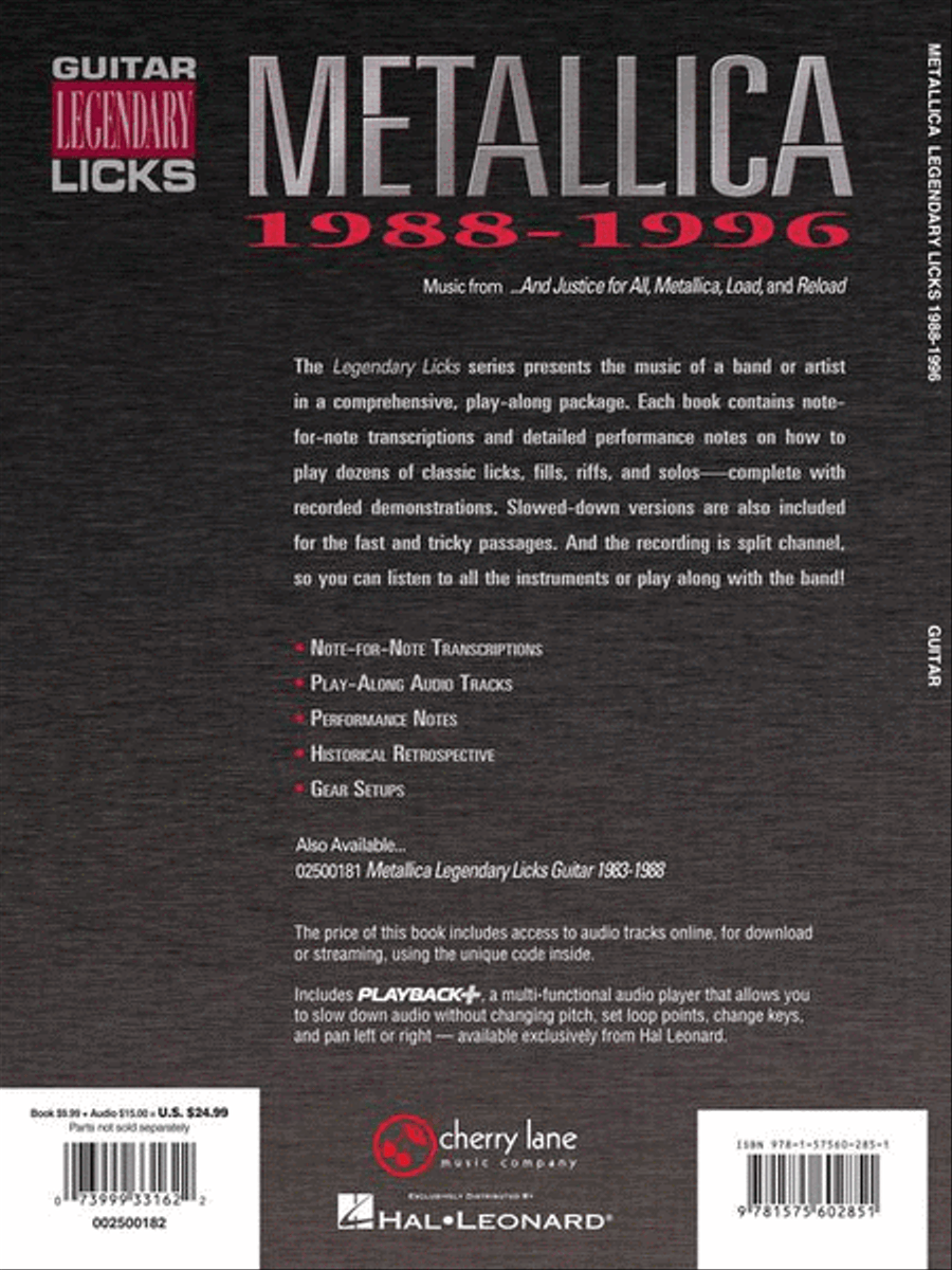 Metallica – Legendary Licks 1988-1996 Electric Guitar scores gallery preview page 10