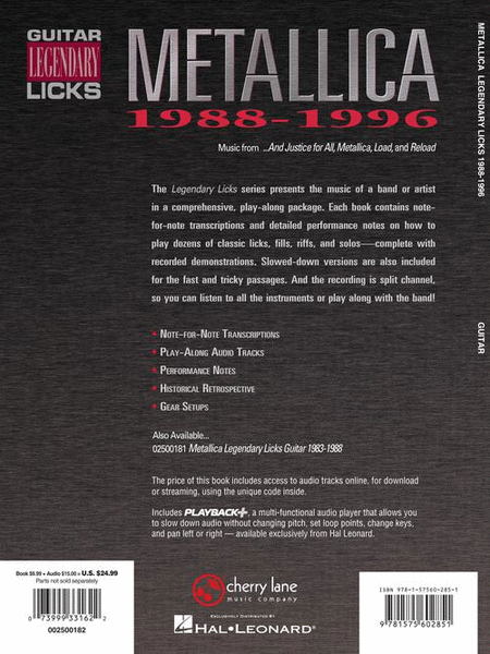 Metallica – Legendary Licks 1988-1996 image number null