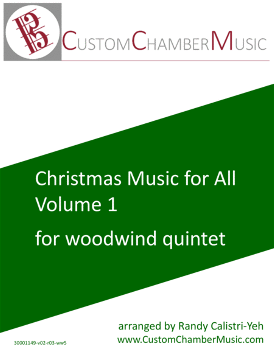Christmas Carols for All, Volume 1 (for Woodwind Quintet) Woodwind Quintet scores gallery preview page 1