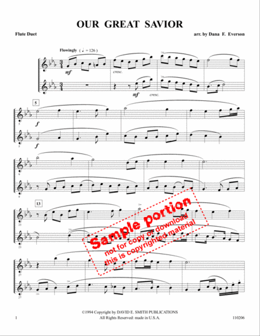Our Great Savior (unacc) Our Great Savior (unacc) Woodwind Duet scores gallery preview page 2