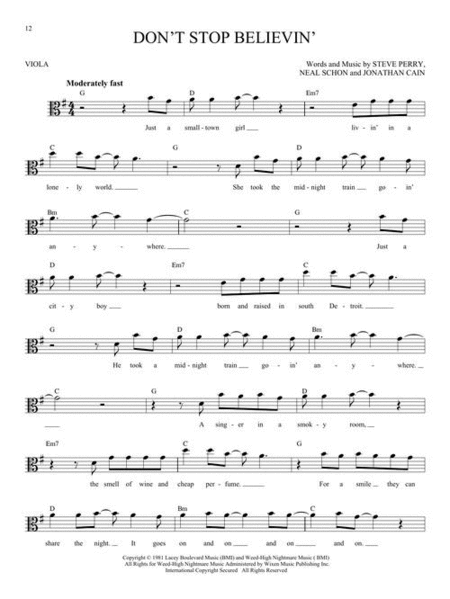 Easy Pop Melodies by Various Viola Solo - Sheet Music