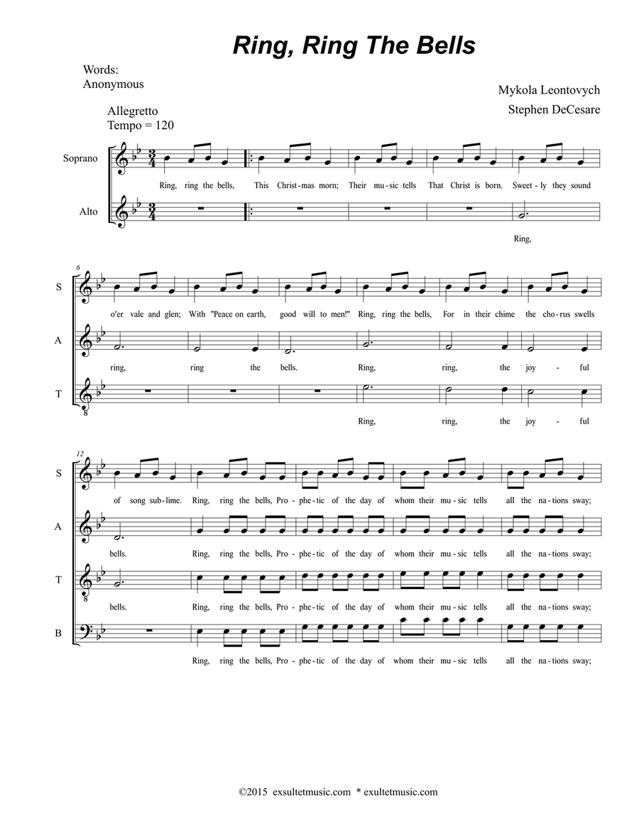 Ring, Ring The Bells Ring, Ring The Bells 4-Part scores gallery preview page 2