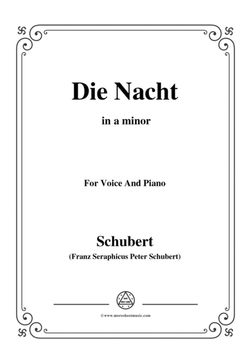 Schubert-Die Nacht,in a minor,D.534,for Voice and Piano image number null