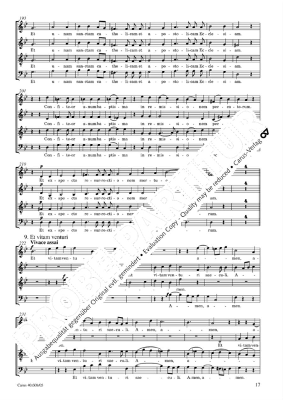 Missa Sancti Bernardi von Offida in B 4-Part scores gallery preview page 18