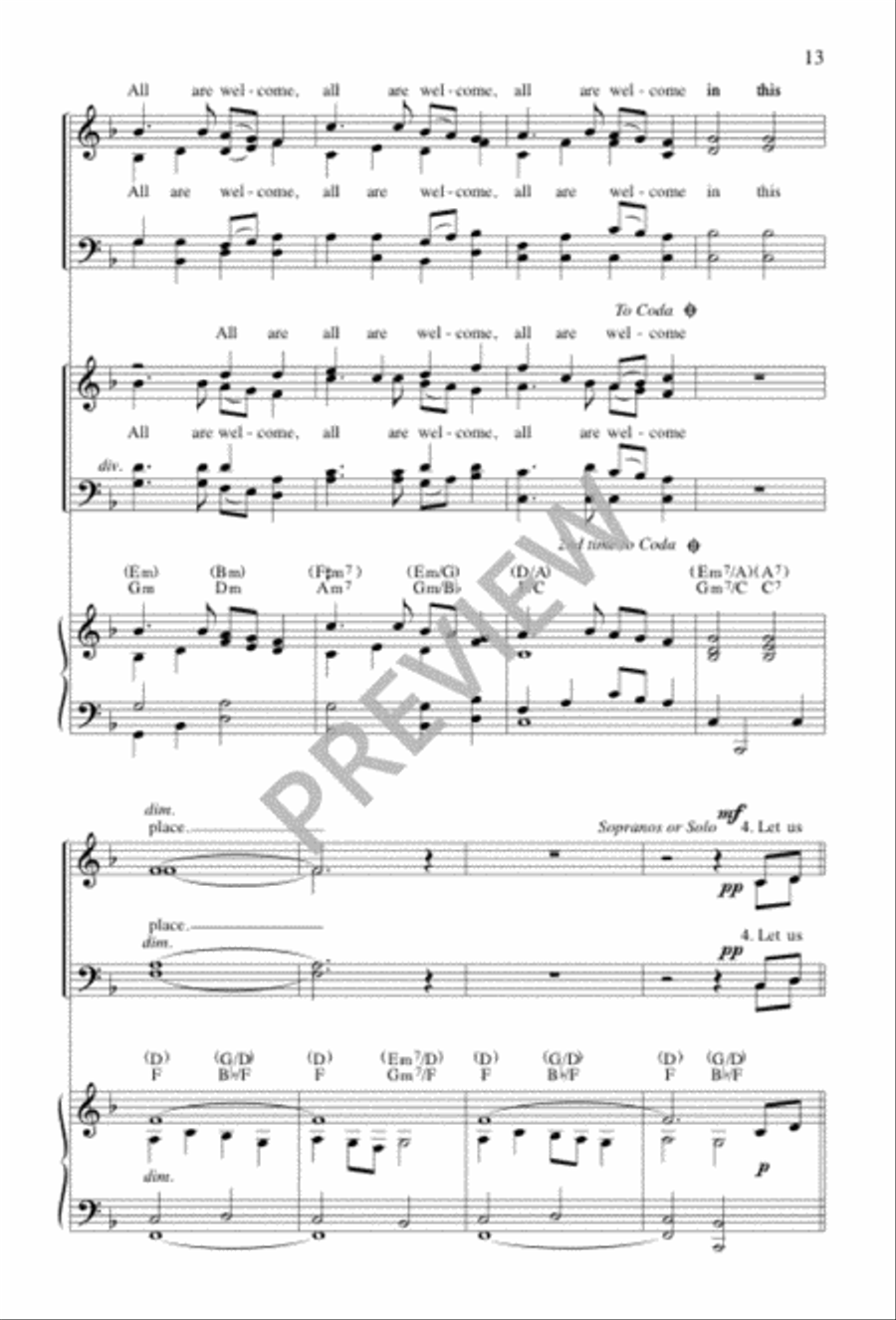 All Are Welcome 4-Part scores gallery preview page 13
