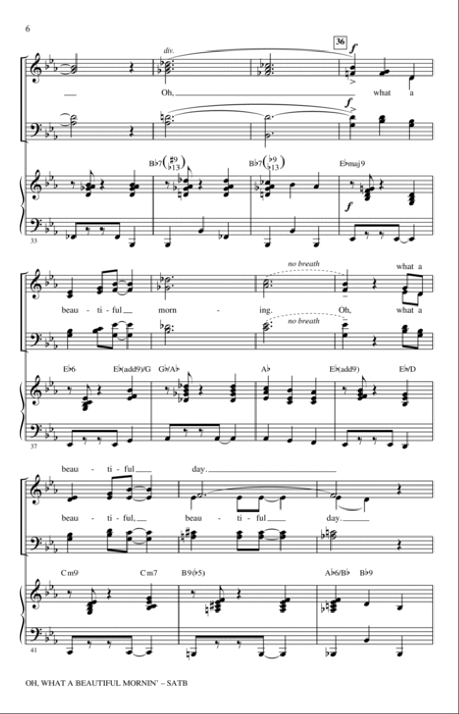 Oh, What A Beautiful Mornin' (from Oklahoma!) (arr. Kirby Shaw) 4-Part scores gallery preview page 4