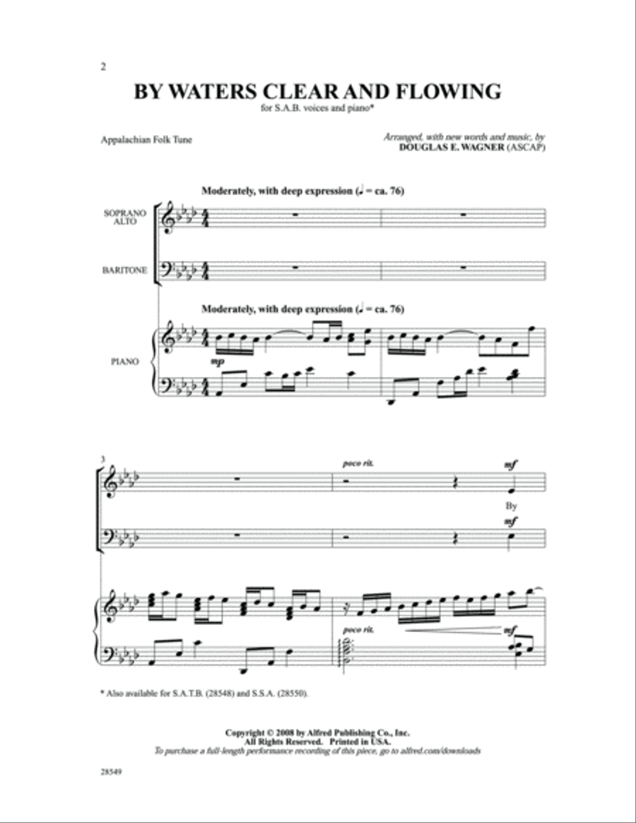 By Waters Clear and Flowing 3-Part scores gallery preview page 2