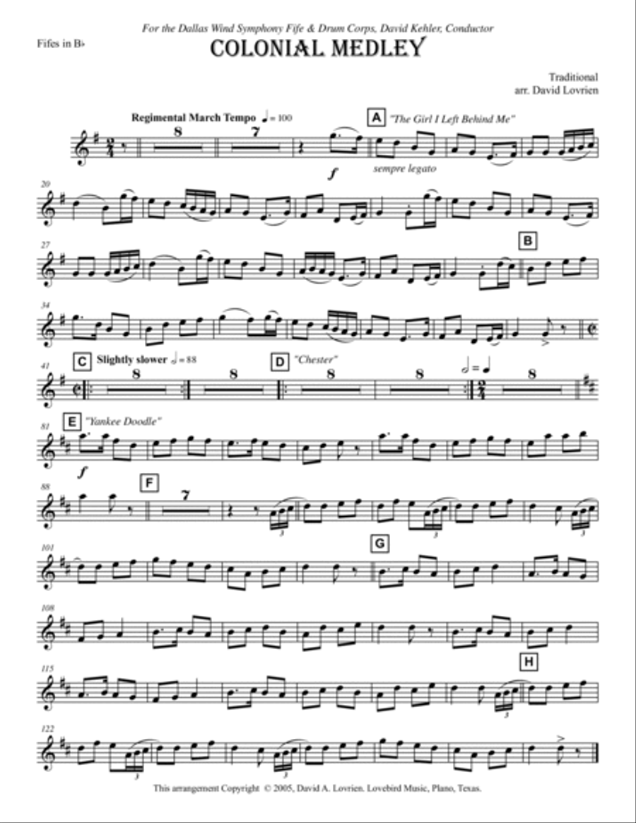 Colonial Fife & Drum Medley Piccolo scores gallery preview page 20