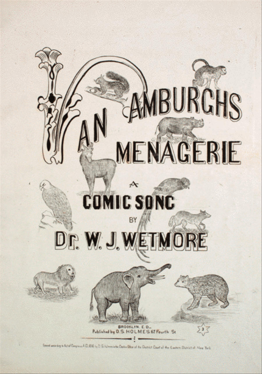 Vanamburgh's Menagerie. A comic song Voice Solo scores gallery preview page 1