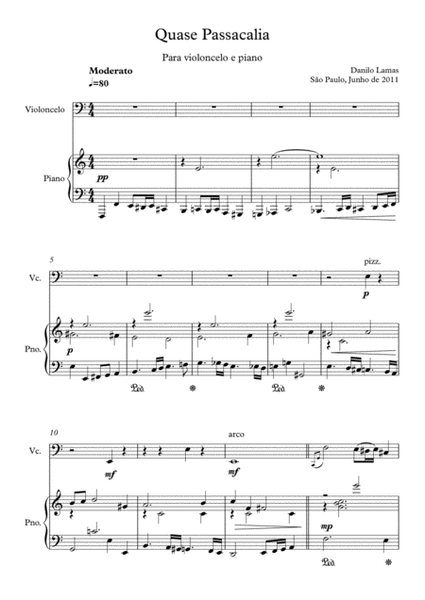 Quase Passacalia- Cello and Piano image number null