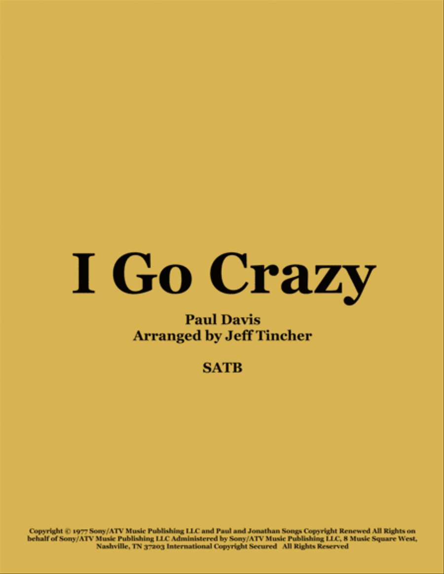 I Go Crazy 4-Part scores gallery preview page 1