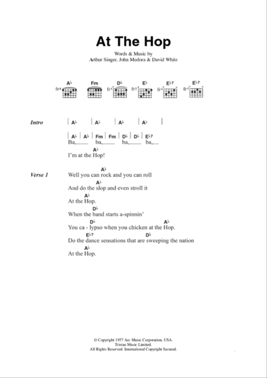 At The Hop Guitar scores gallery preview page 1