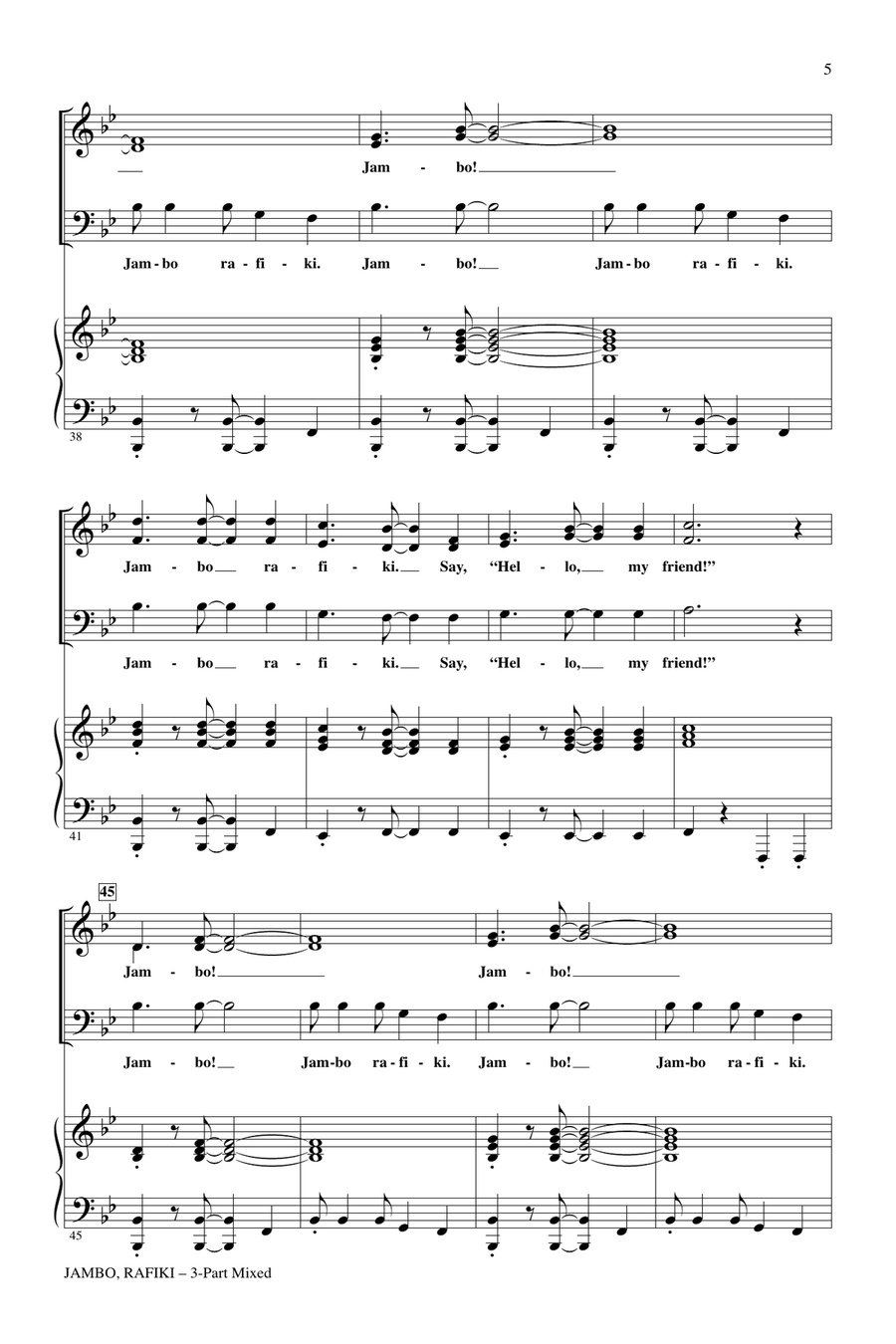 Jambo, Rafiki (Hello, Friend) 3-Part scores gallery preview page 4