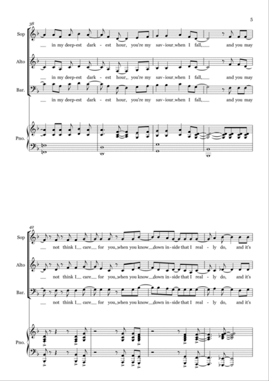 How Deep Is Your Love 3-Part scores gallery preview page 5