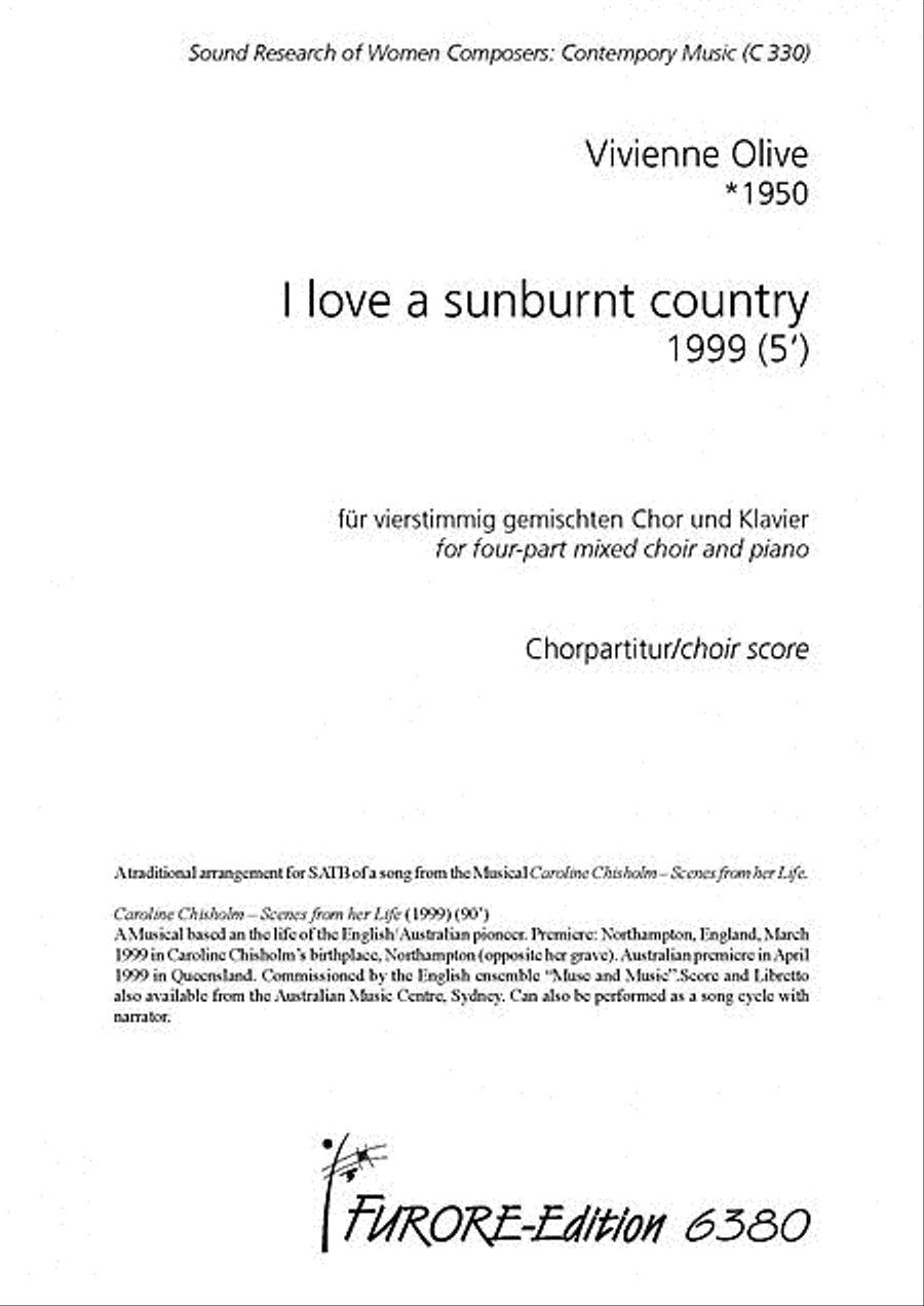 I love a sunburnt country 4-Part scores gallery preview page 1