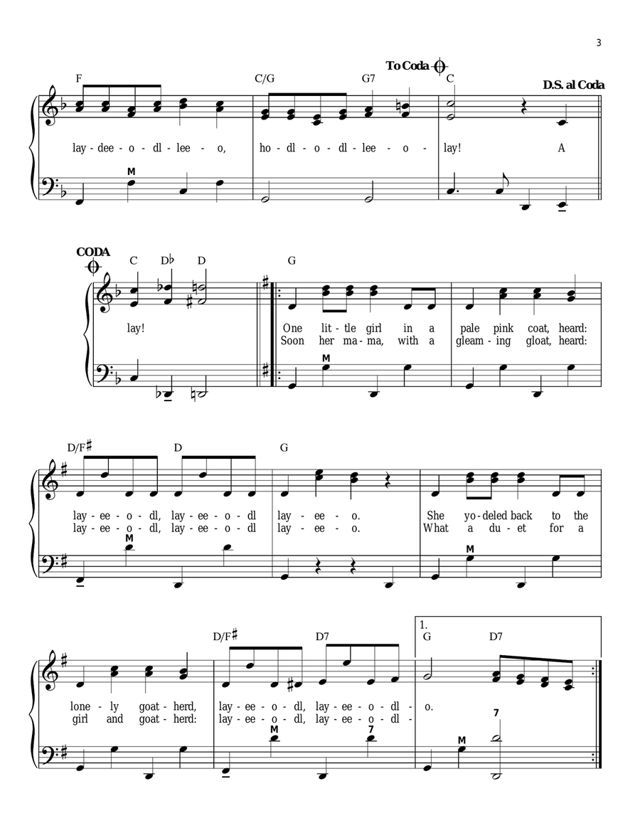 The Lonely Goatherd Piano scores gallery preview page 3