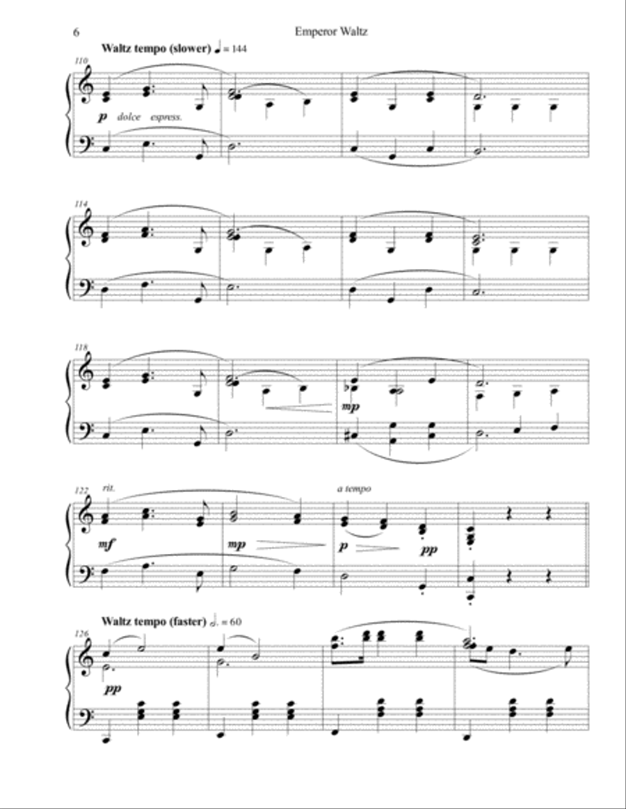 Emperor Waltz (Op. 437) Emperor Waltz (Op. 437) Piano Solo scores gallery preview page 6