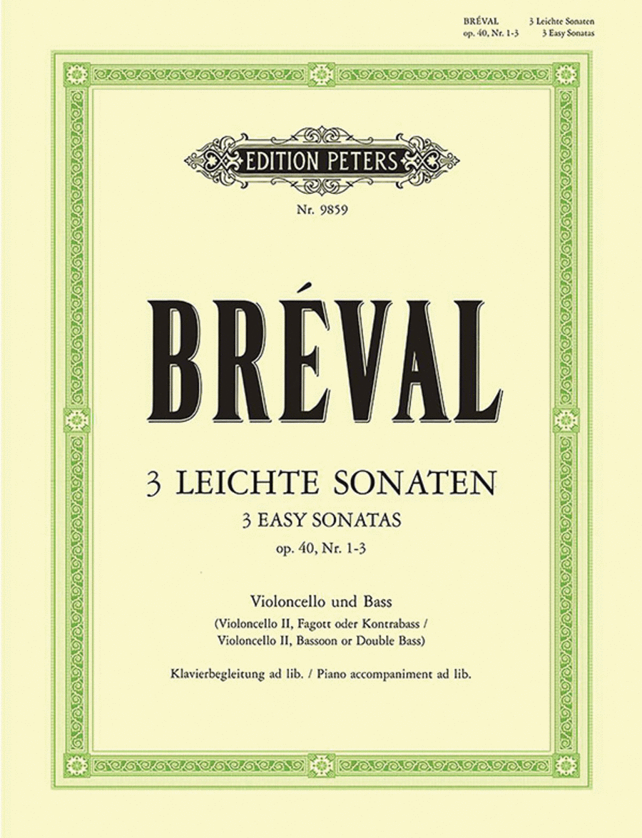 Jean Baptiste Sebastien Breval: Three Easy Sonatas