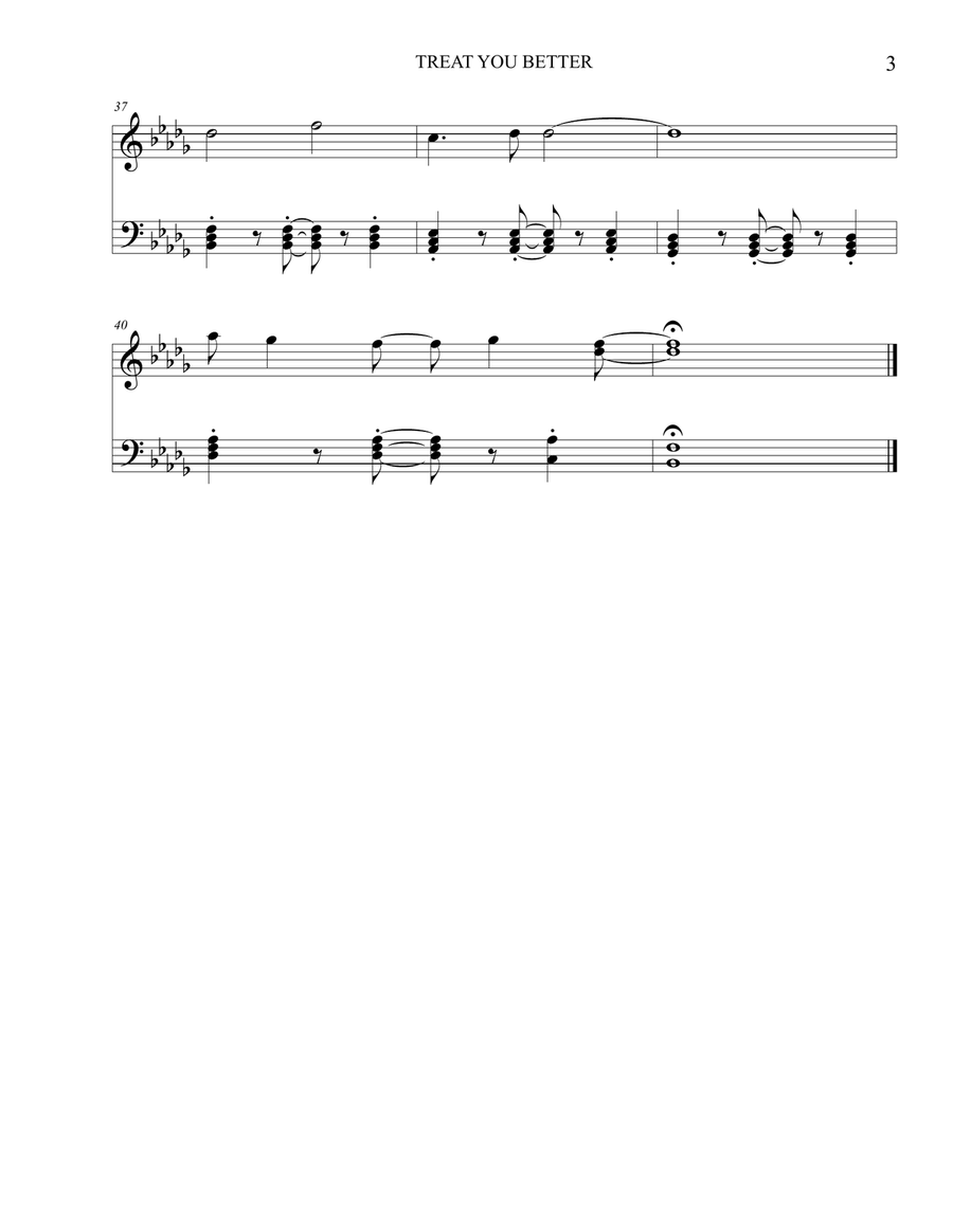 Treat You Better Easy Piano scores gallery preview page 4