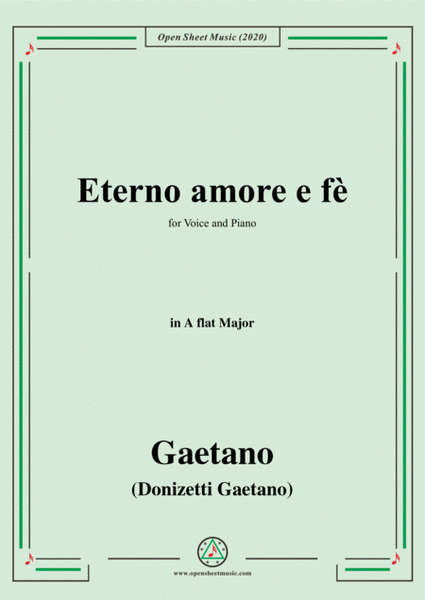 Donizetti-Eterno amore e fè,in A flat Major,for Voice and Piano image number null