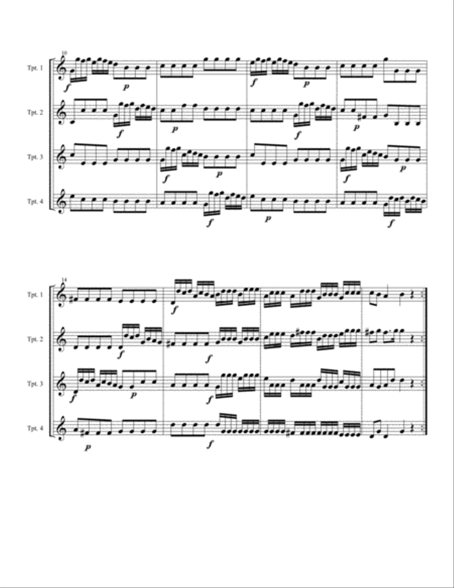 Concerto #2 for Four Trumpets (1st movement) Brass Ensemble scores gallery preview page 2