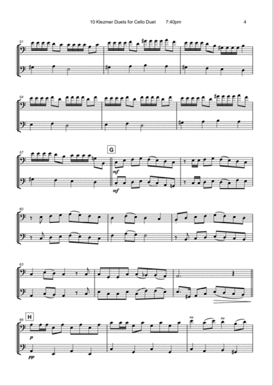 10 Klezmer Duets for Cello