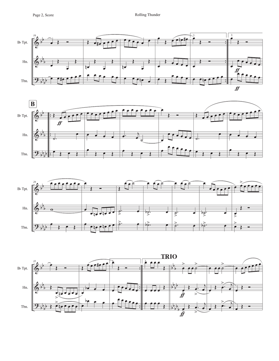 Rolling Thunder - A Trombone Ace Brass Ensemble scores gallery preview page 2
