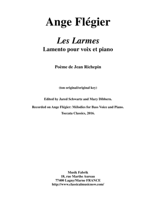 Ange Flégier: Les Larmes for miedum voice and piano