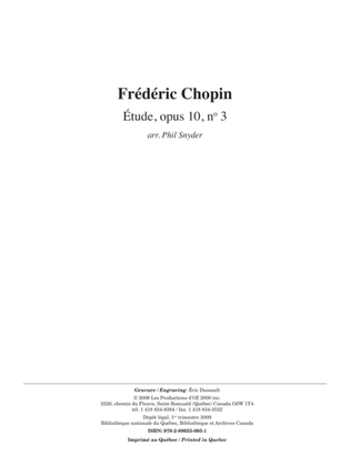 Book cover for Étude, opus 10, no 3