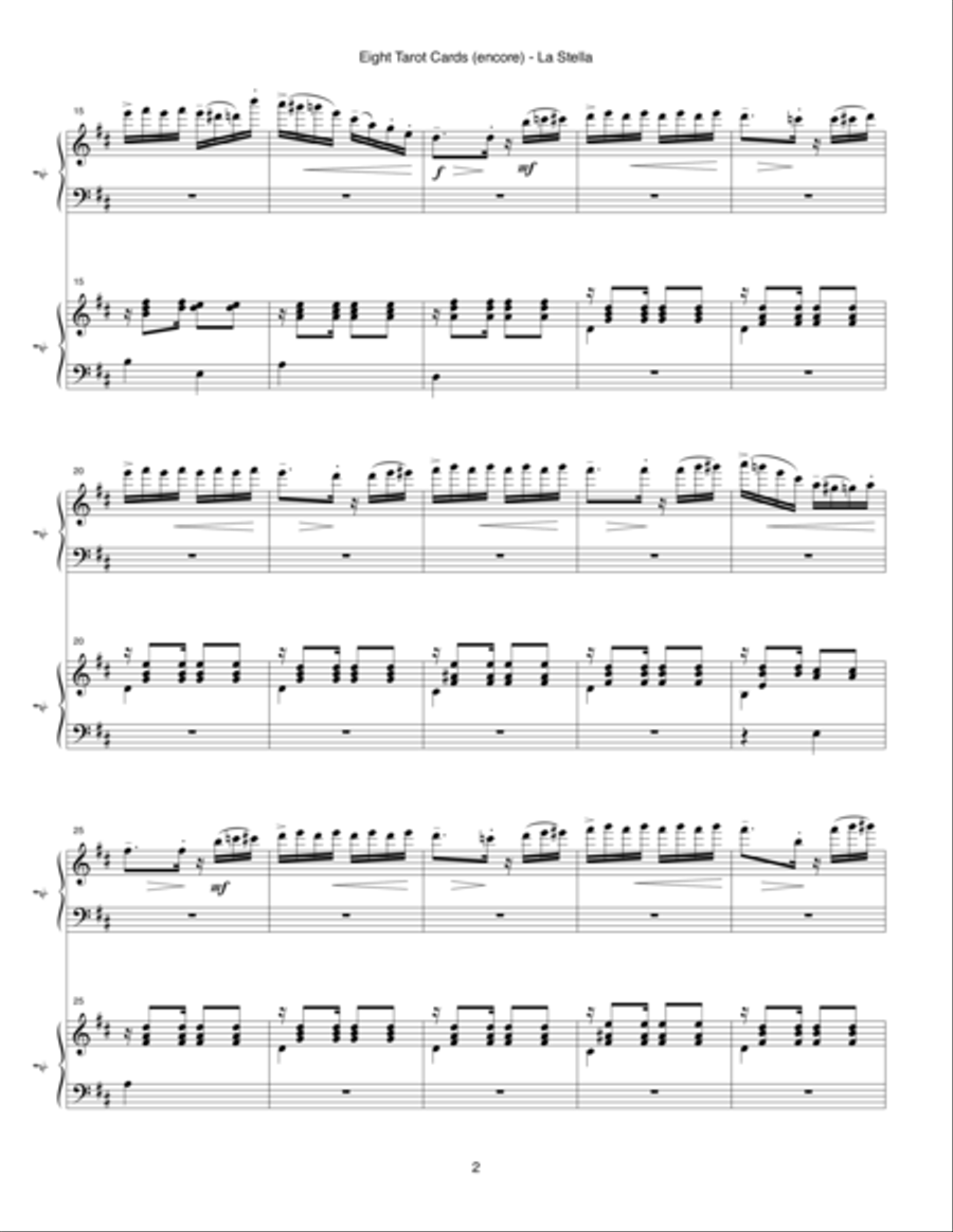 Eight Tarot Cards for Madam Rubio ... La Stella (1997) for two marimbas Small Ensemble scores gallery preview page 2