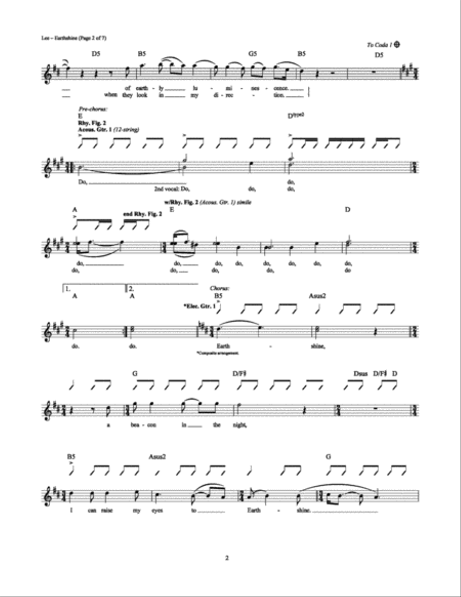 Earthshine Earthshine Electric Guitar scores gallery preview page 2