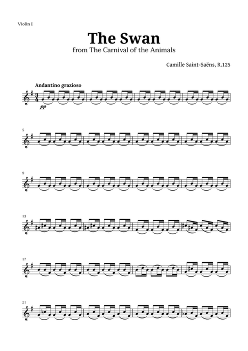The Swan by Saint-Saëns for String Quartet and Piano image number null