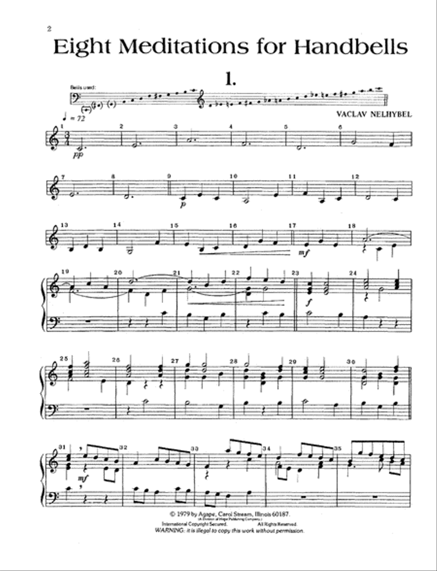 Eight Meditations for Handbells Handbell Choir scores gallery preview page 2