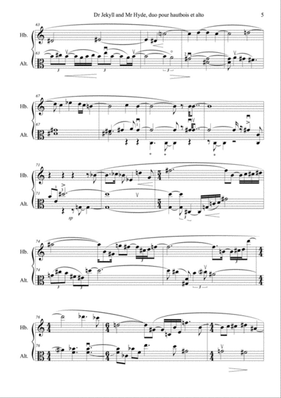 Dr Jekyll and Mr Hyde --- for Oboe and viola --- JCM 2014 Oboe scores gallery preview page 6