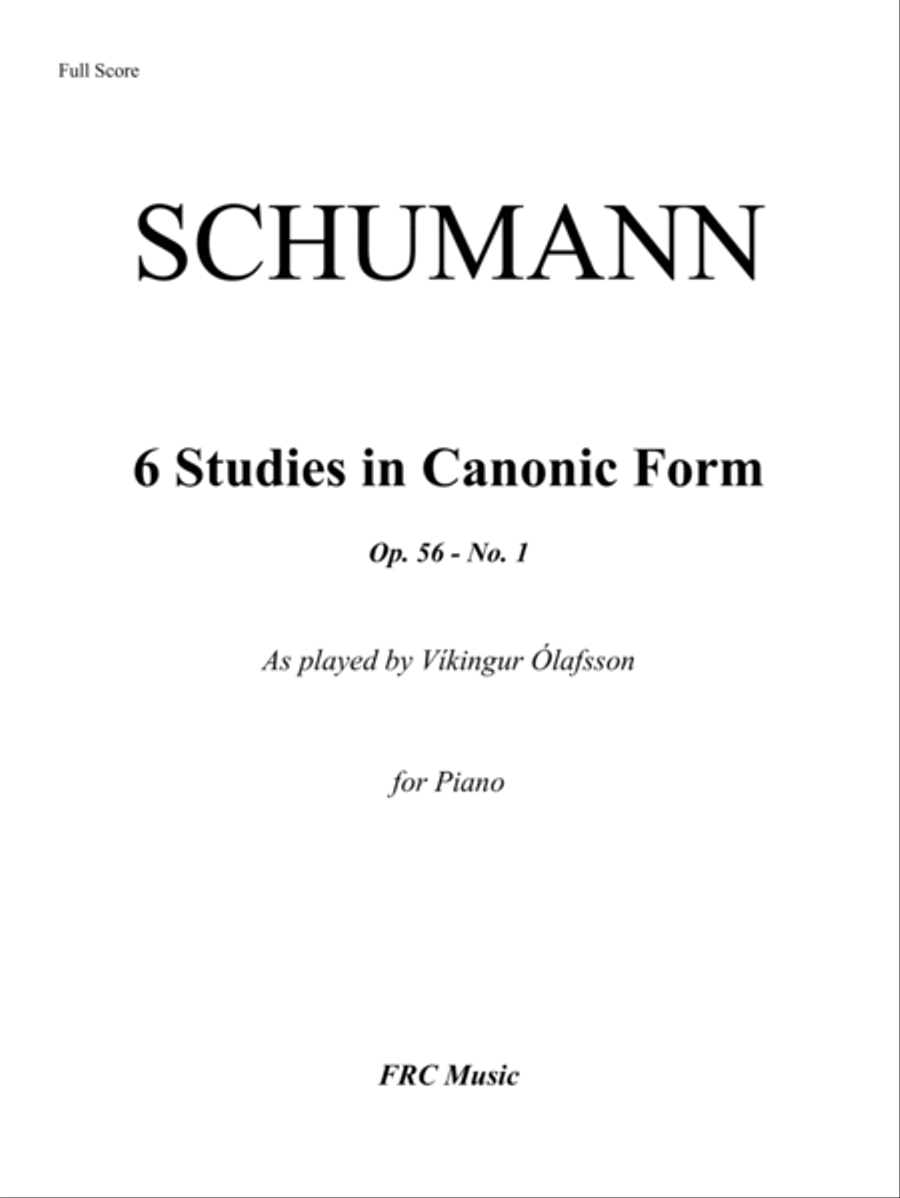 Schumann: 6 Studies in Canonic Form, Op. 56 - No. 1, as played by Víkingur Ólafsson Piano Method scores gallery preview page 2