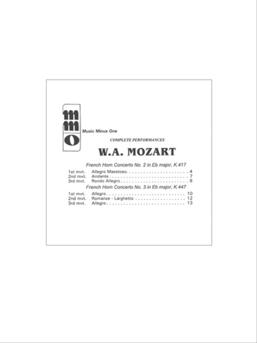 Mozart - Horn Concerto No. 2, KV417; Horn Concerto No. 3, KV447 Horn Solo scores gallery preview page 2