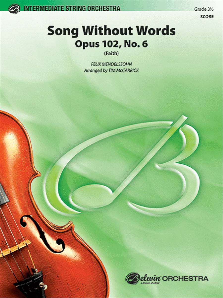 Song Without Words, Opus 102, No. 6 (Faith) (score only) String Orchestra scores gallery preview page 1