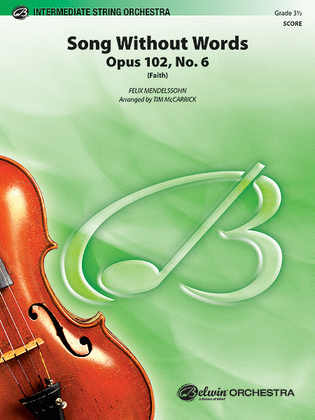Book cover for Song Without Words, Opus 102, No. 6 (Faith) (score only)