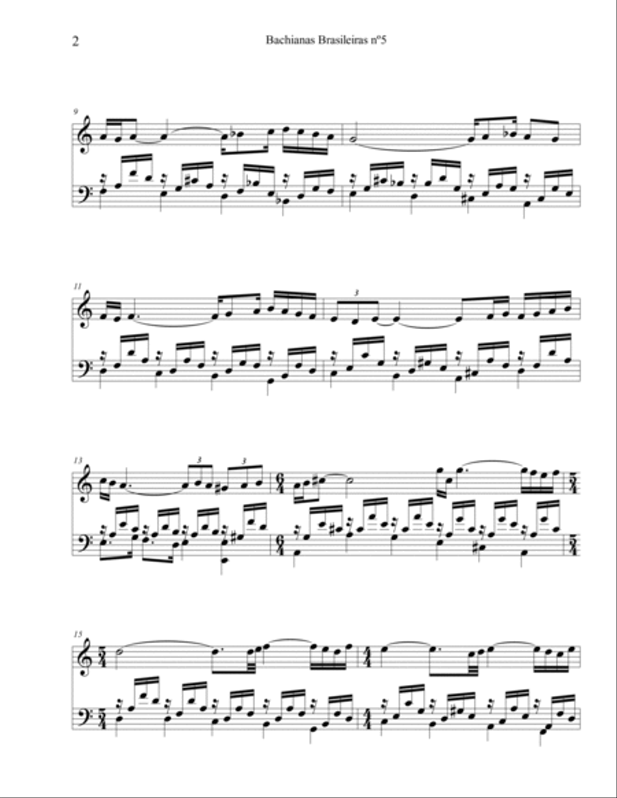 Bachiannas Brasileiras nº5 Piano Solo scores gallery preview page 2