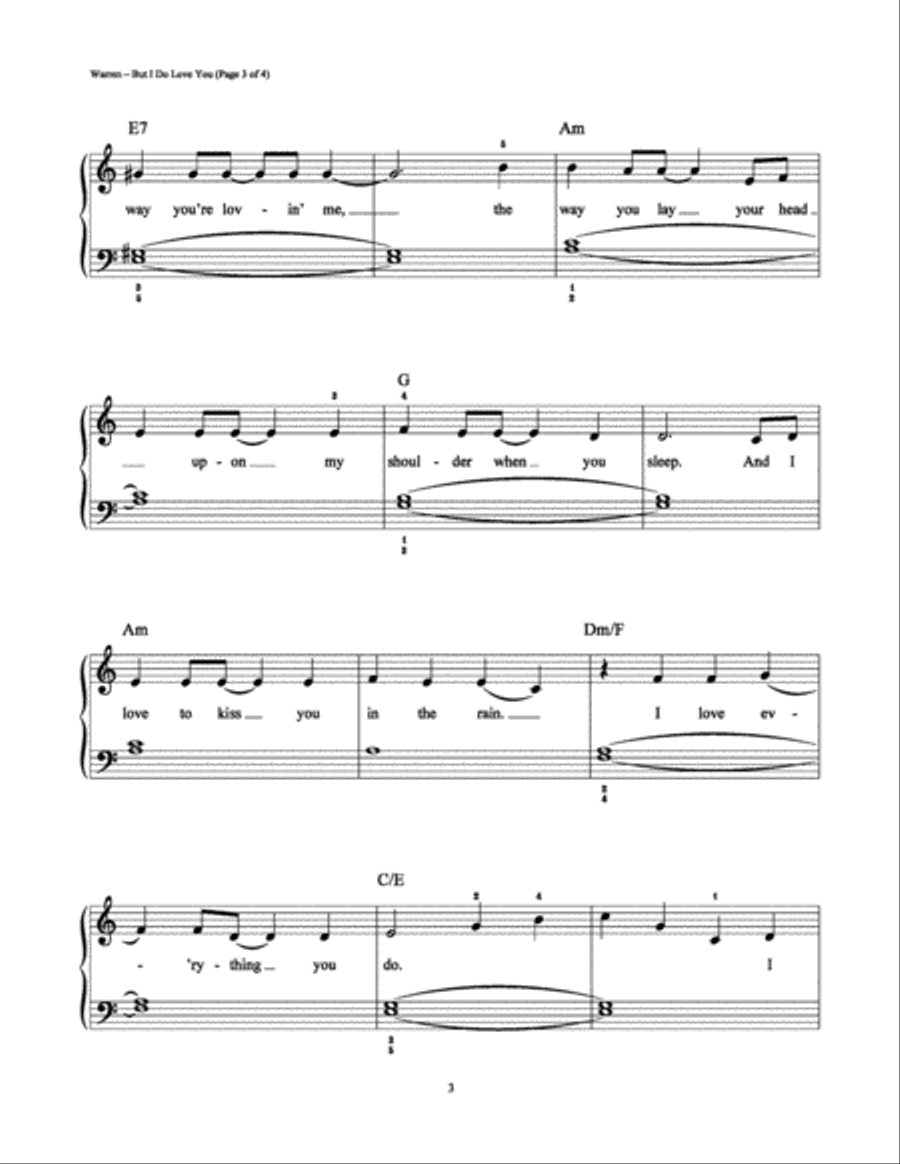 But I Do Love You But I Do Love You Easy Piano scores gallery preview page 3