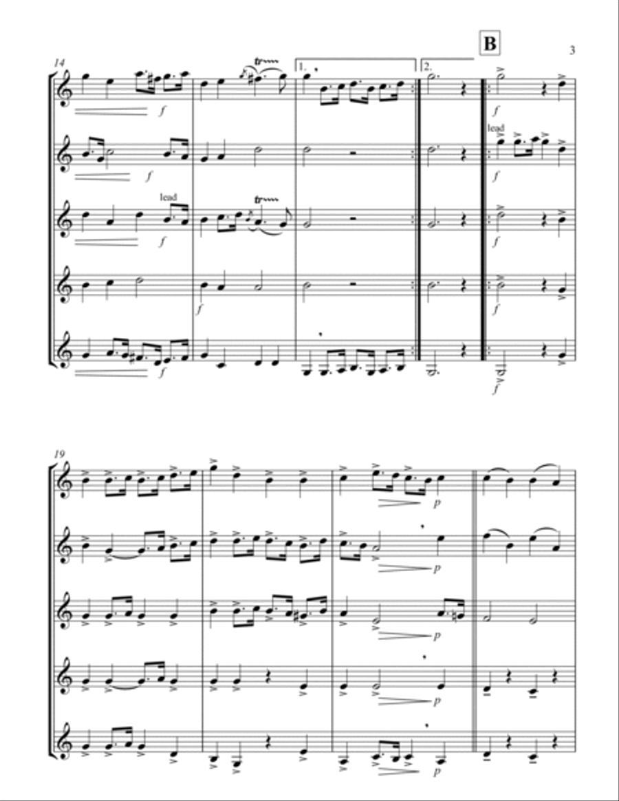 Heroic Music - A Suite of Twelve Marches (Complete) (Trumpet Quintet) Chamber Music scores gallery preview page 3