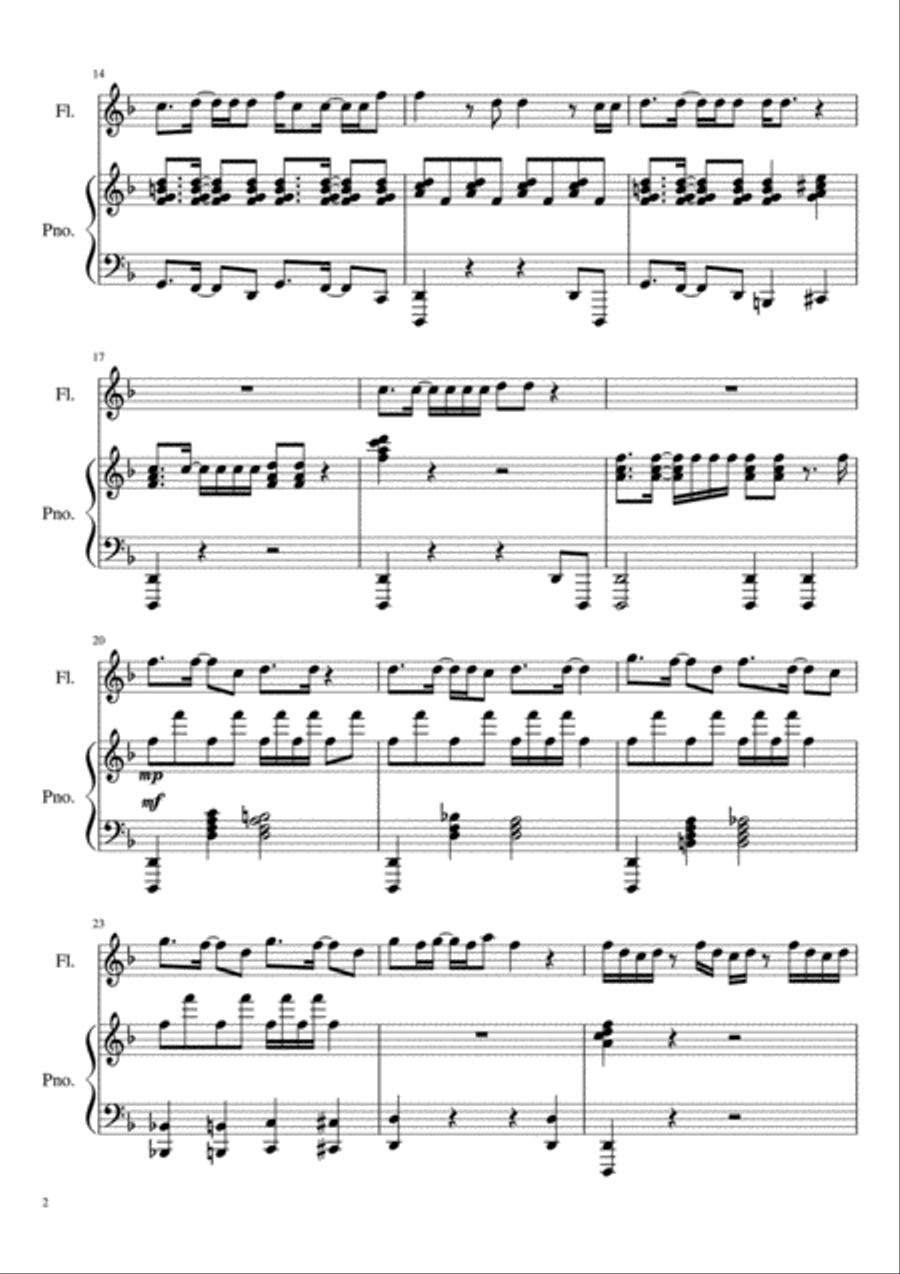 Uptown Funk Flute Solo scores gallery preview page 2